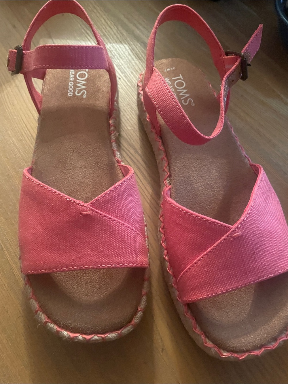 TOMS Coral Canvas Crossband Espadrille Sandals